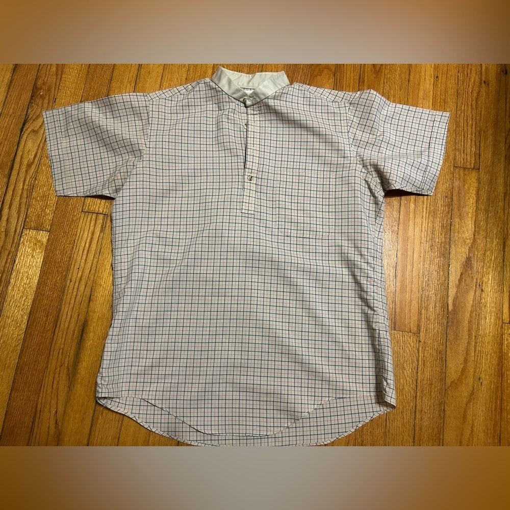 Vintage 70s Lord Jeff 100% Cotton Size Large Checkered Retro Shirt‎